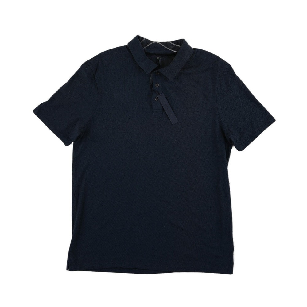 NWT Elie Tahari Knit Polo Shirt Mens Size Large Canteen Blue Cotton Stretch Golf